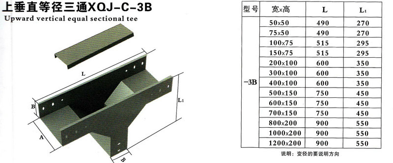 桥架展示 商品名称 上垂直等径三通xqj-c-3b 商品名牌 鑫天都